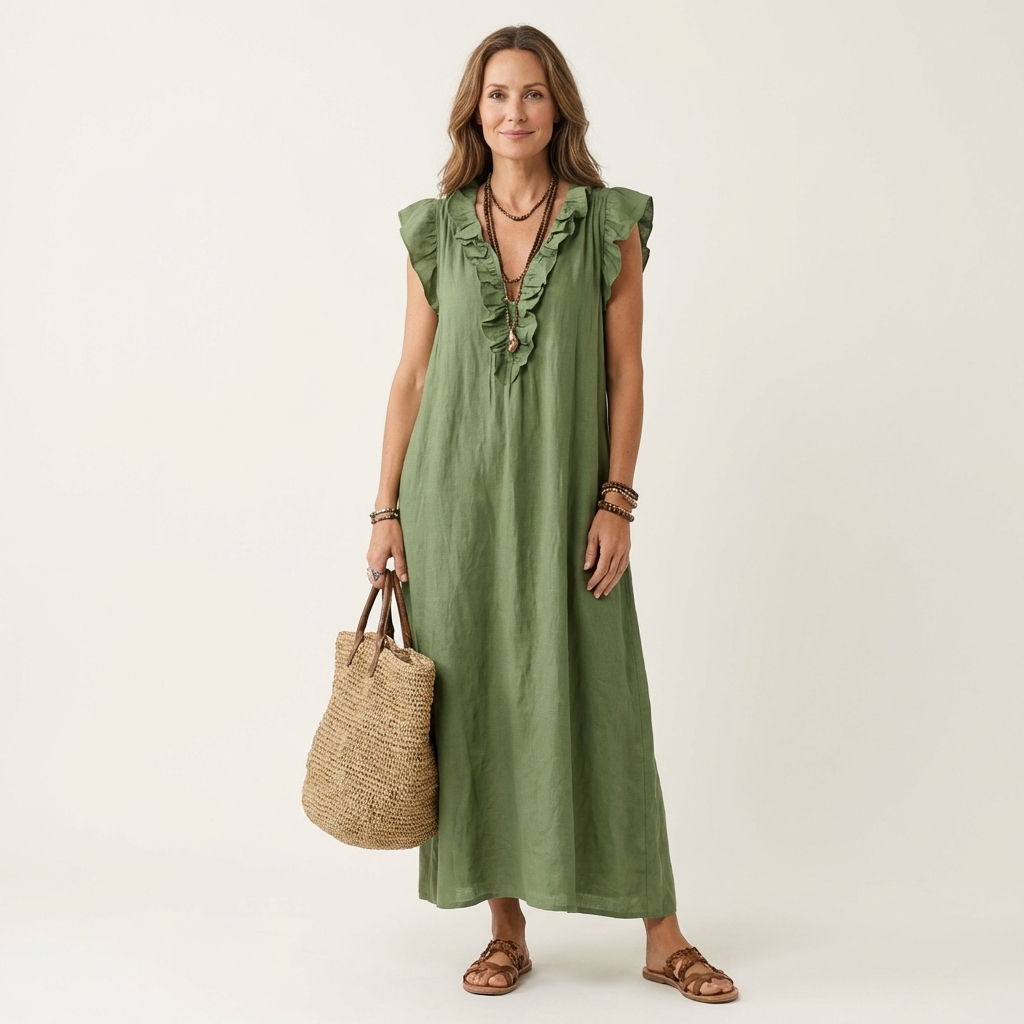 Amara | Ruffle Detail Maxi Dress