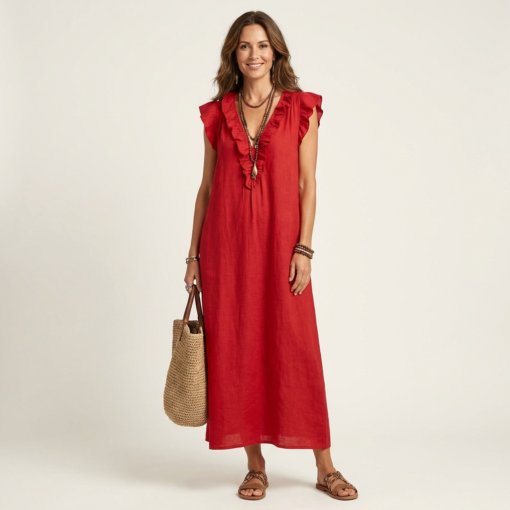 Claire | Ruffle Detail Maxi Dress