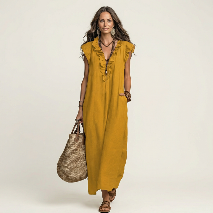 Amara | Ruffle Detail Maxi Dress