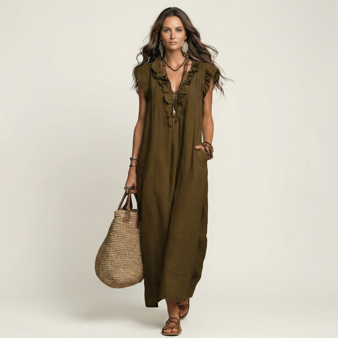 Amara | Ruffle Detail Maxi Dress