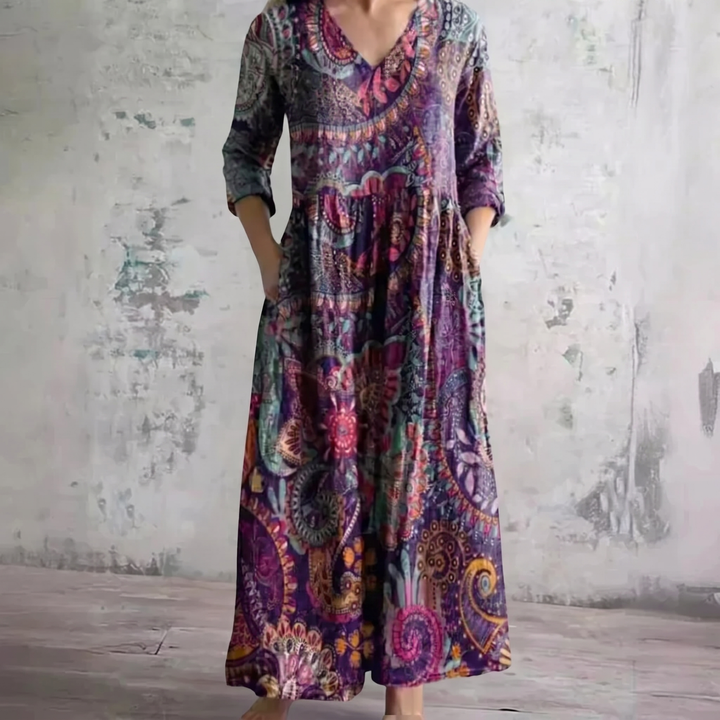 Lucinda | Paisley Pocket Maxi Dress