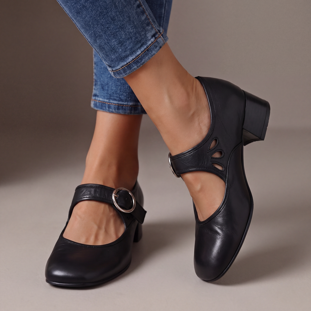 Colette | Buckle Block Heel Shoes
