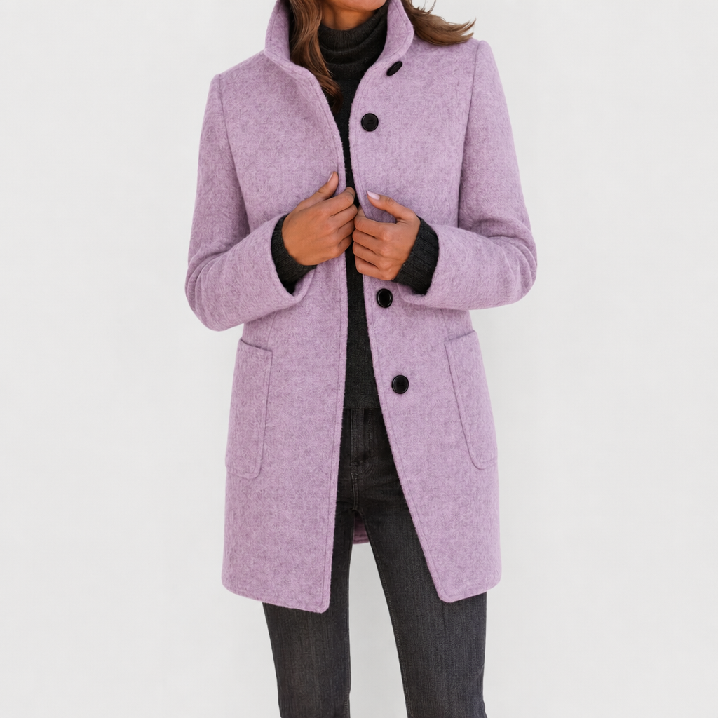 Emilia | Wool Look Button Coat