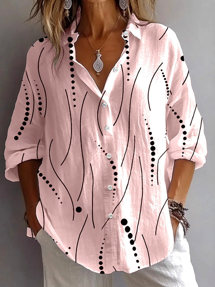 Elara | Abstract Print Button Blouse