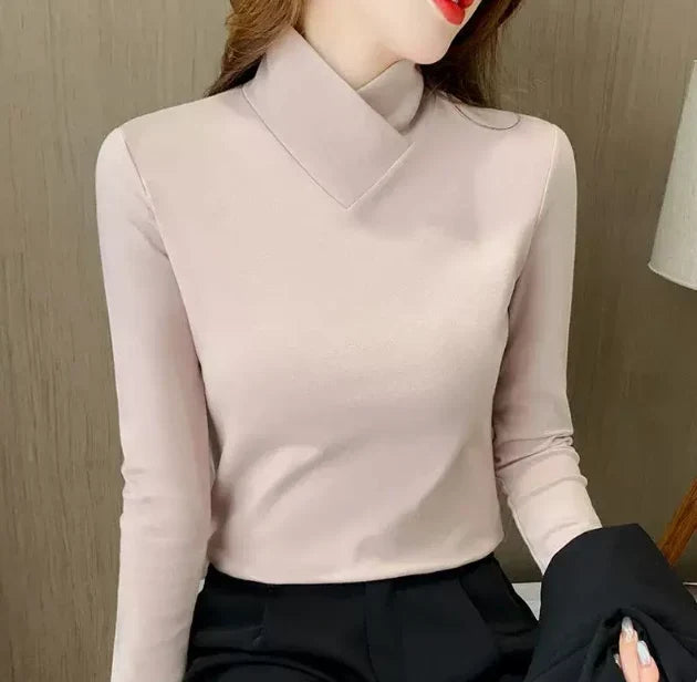Claudia | Cross-Neck Long Sleeve Top