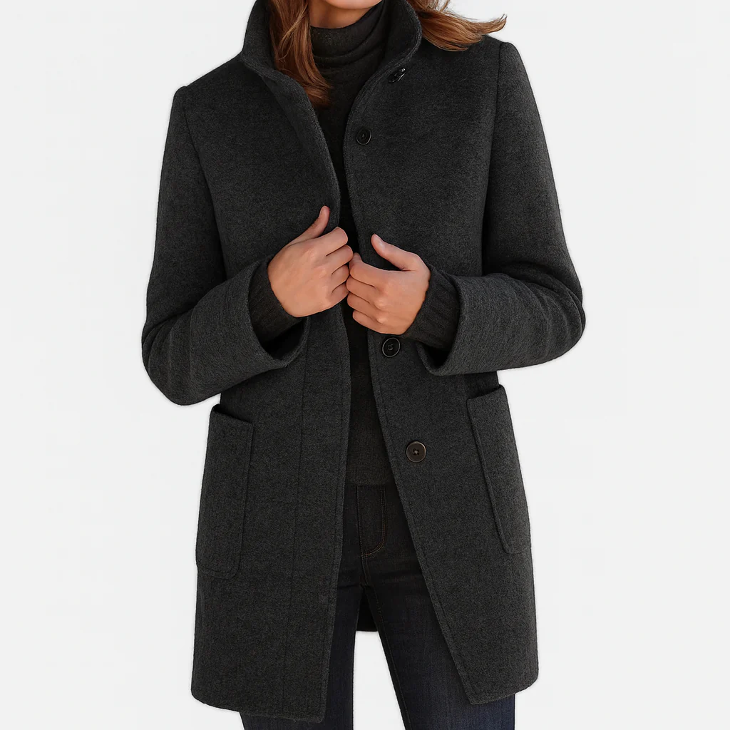 Emilia | Wool Look Button Coat