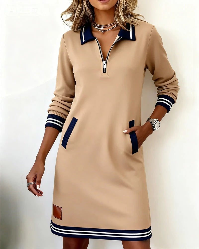 Sophie | Zip Sport Collar Pocket Dress