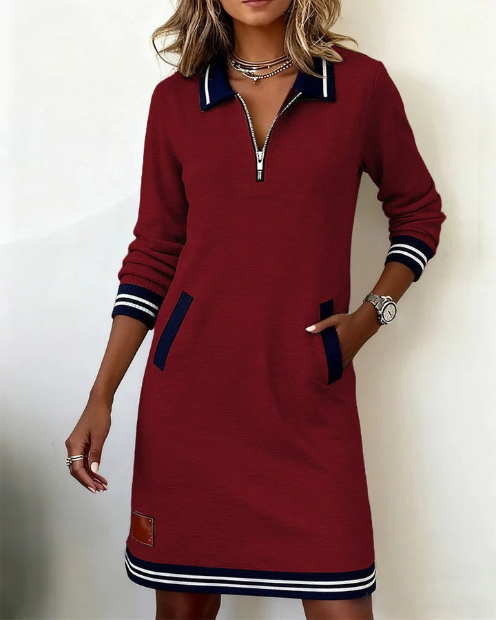 Sophie | Zip Sport Collar Pocket Dress