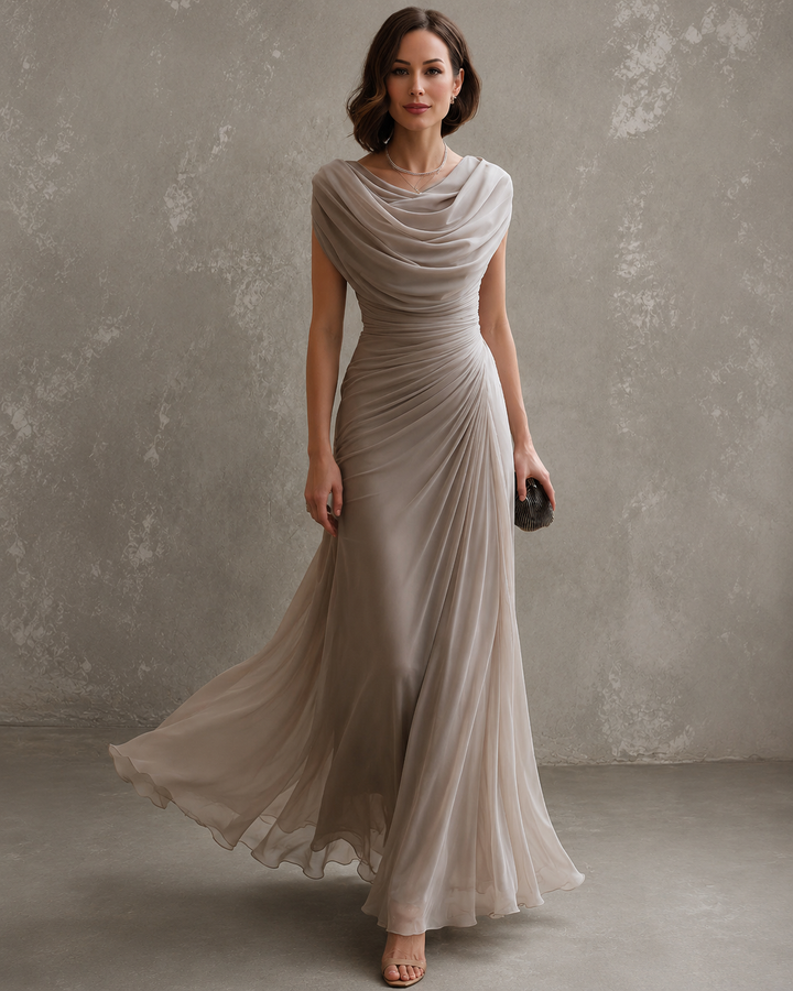 Juliette | Draped Chiffon Maxi Dress