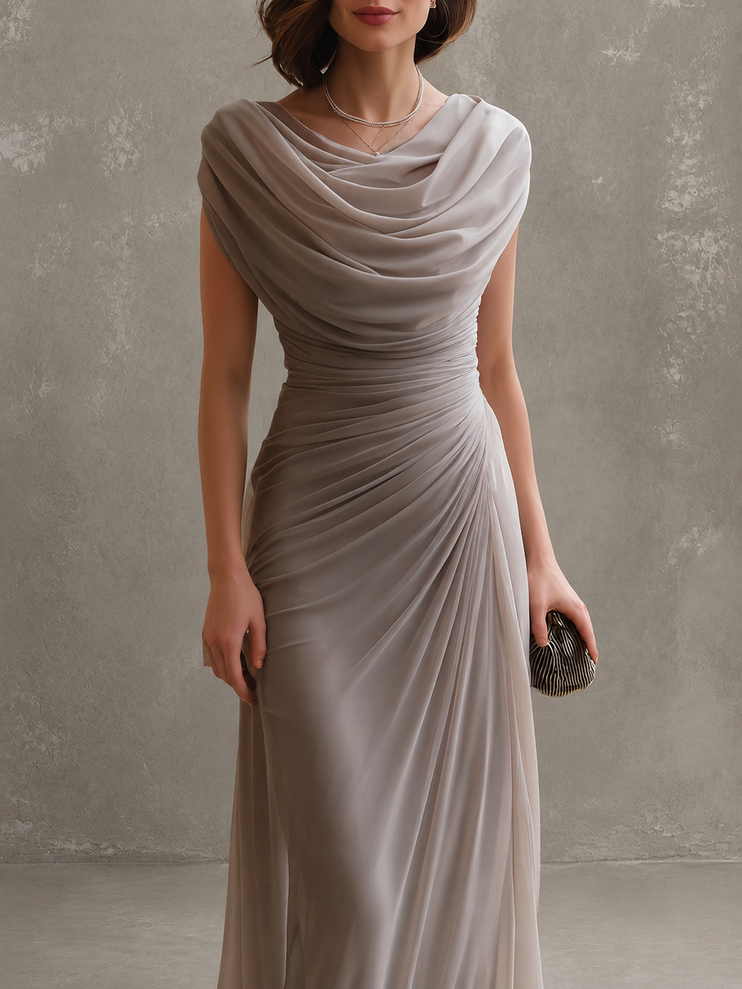 Juliette | Draped Chiffon Maxi Dress