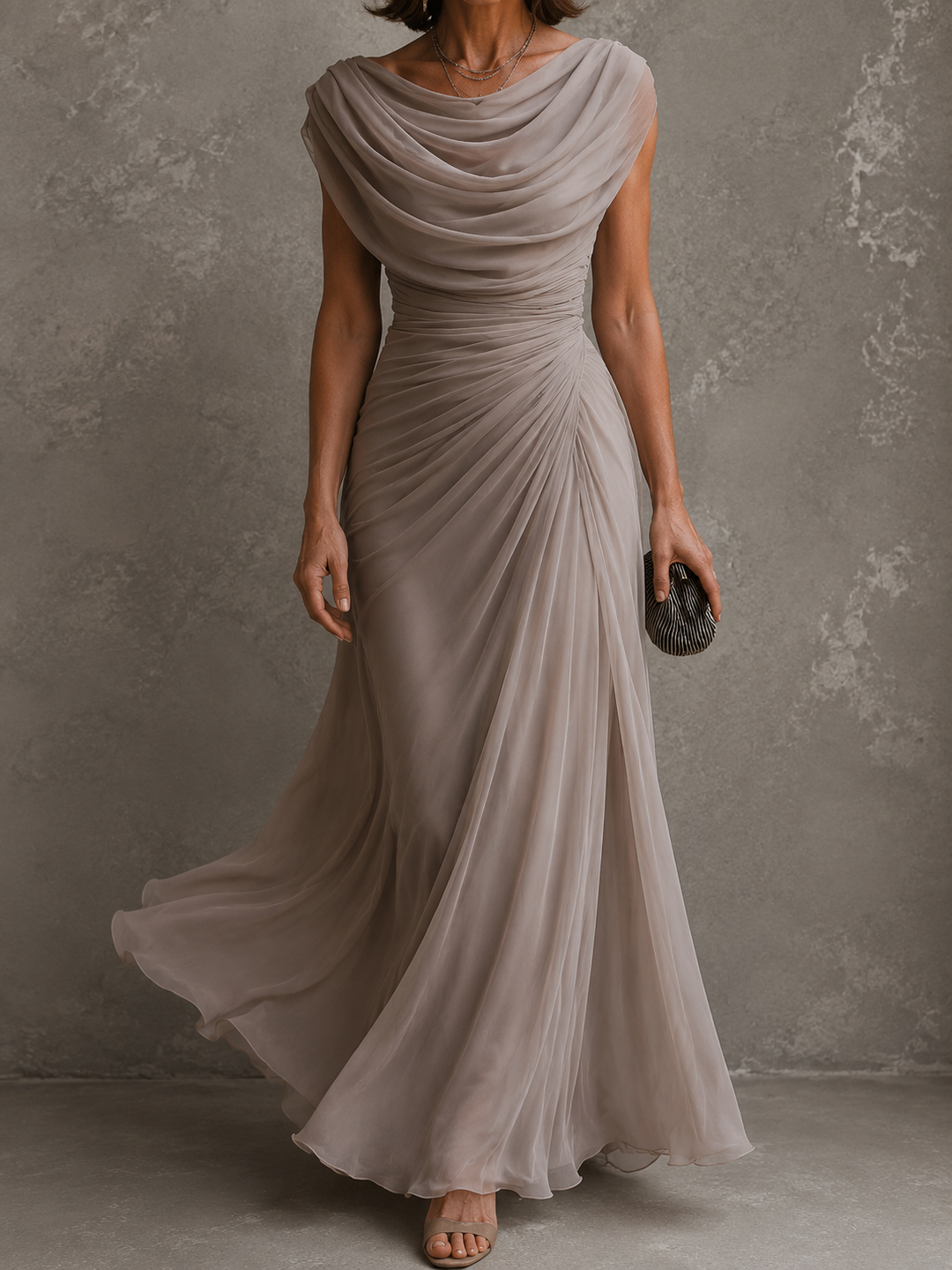 Juliette | Draped Chiffon Maxi Dress