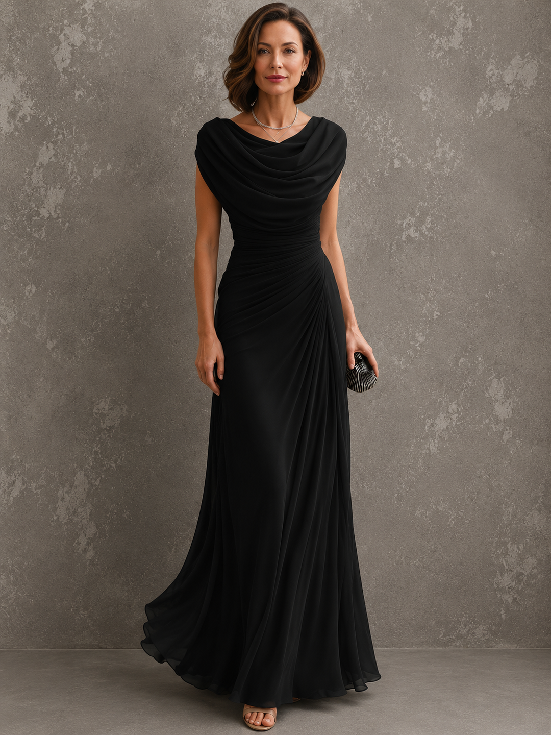 Juliette | Draped Chiffon Maxi Dress