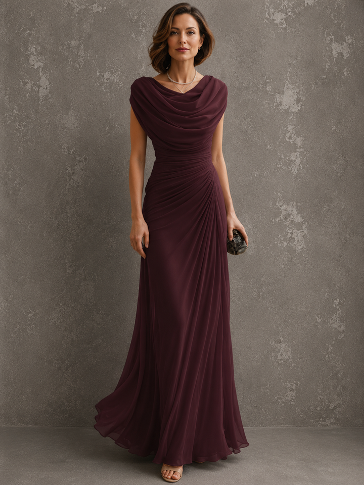 Juliette | Draped Chiffon Maxi Dress