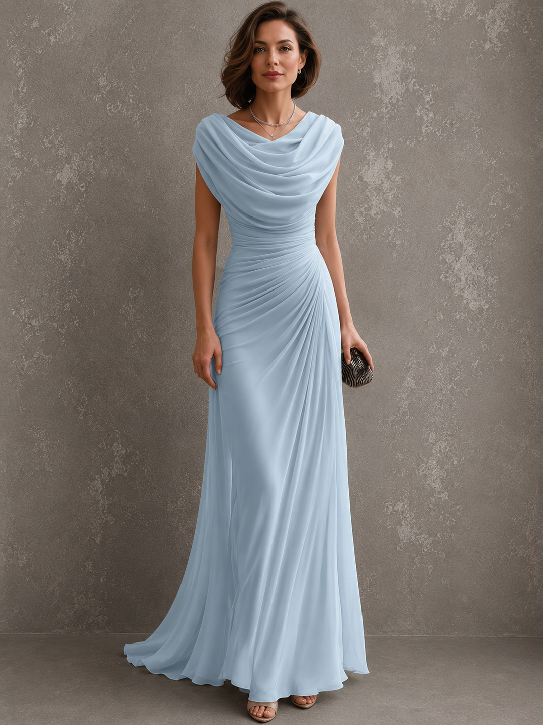 Juliette | Draped Chiffon Maxi Dress