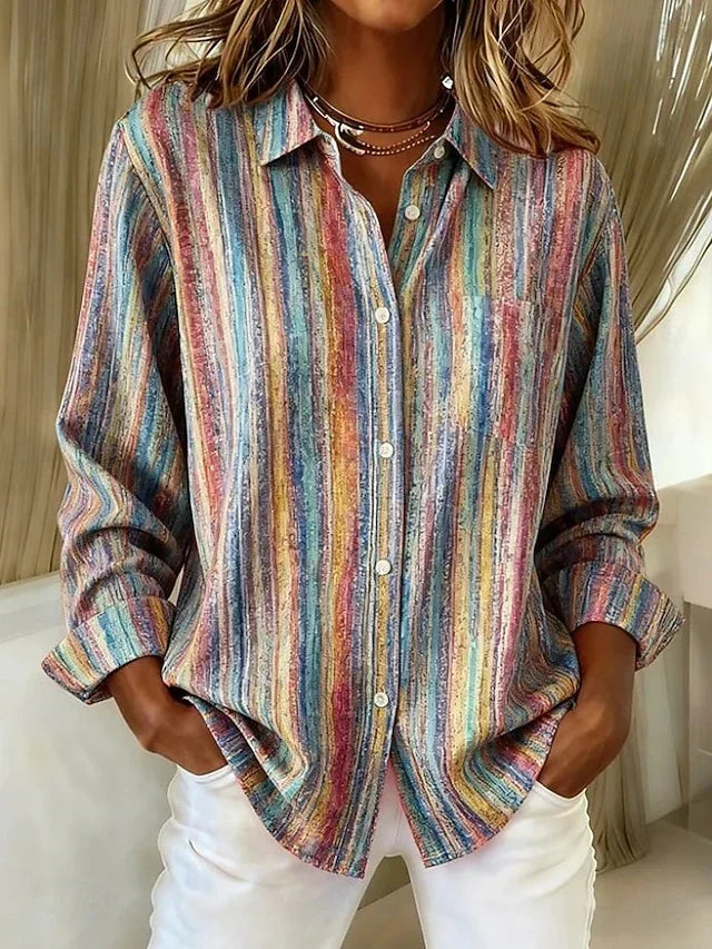 Lucinda | Multicolor Button Blouse