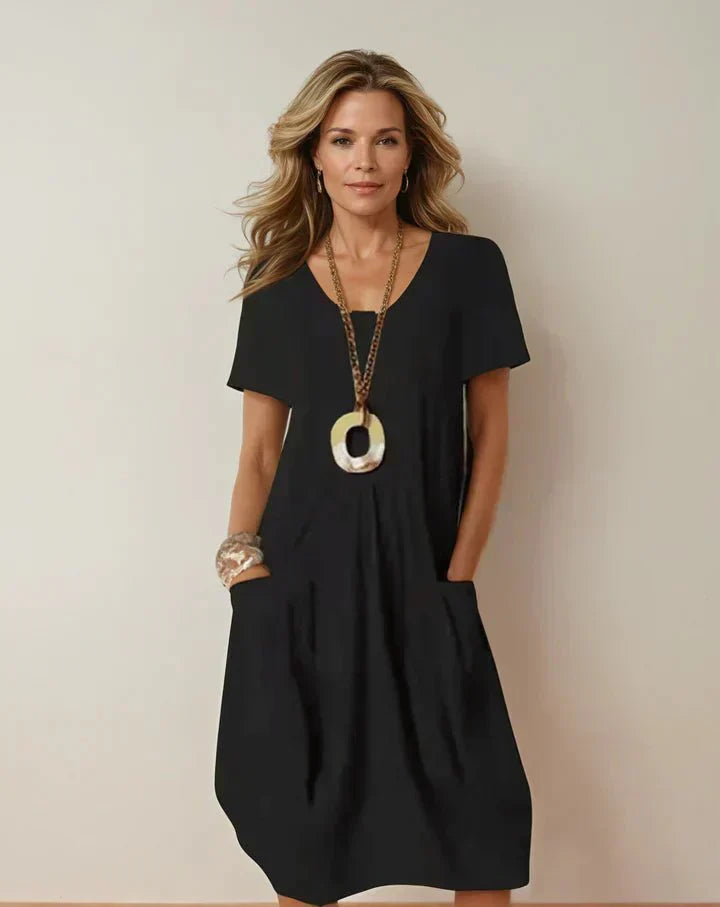 Natalie | Easy Pocket Midi Dress