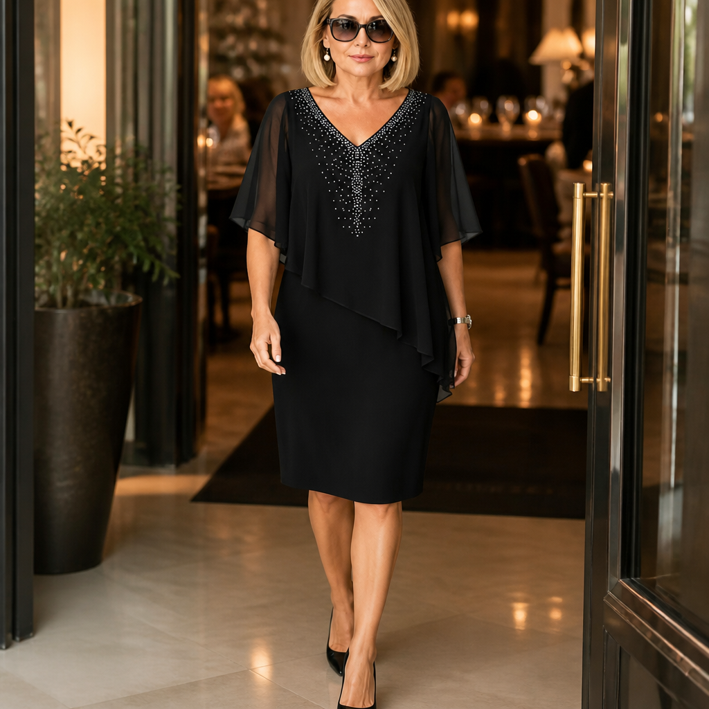 Celestine | Embellished Chiffon Overlay Dress