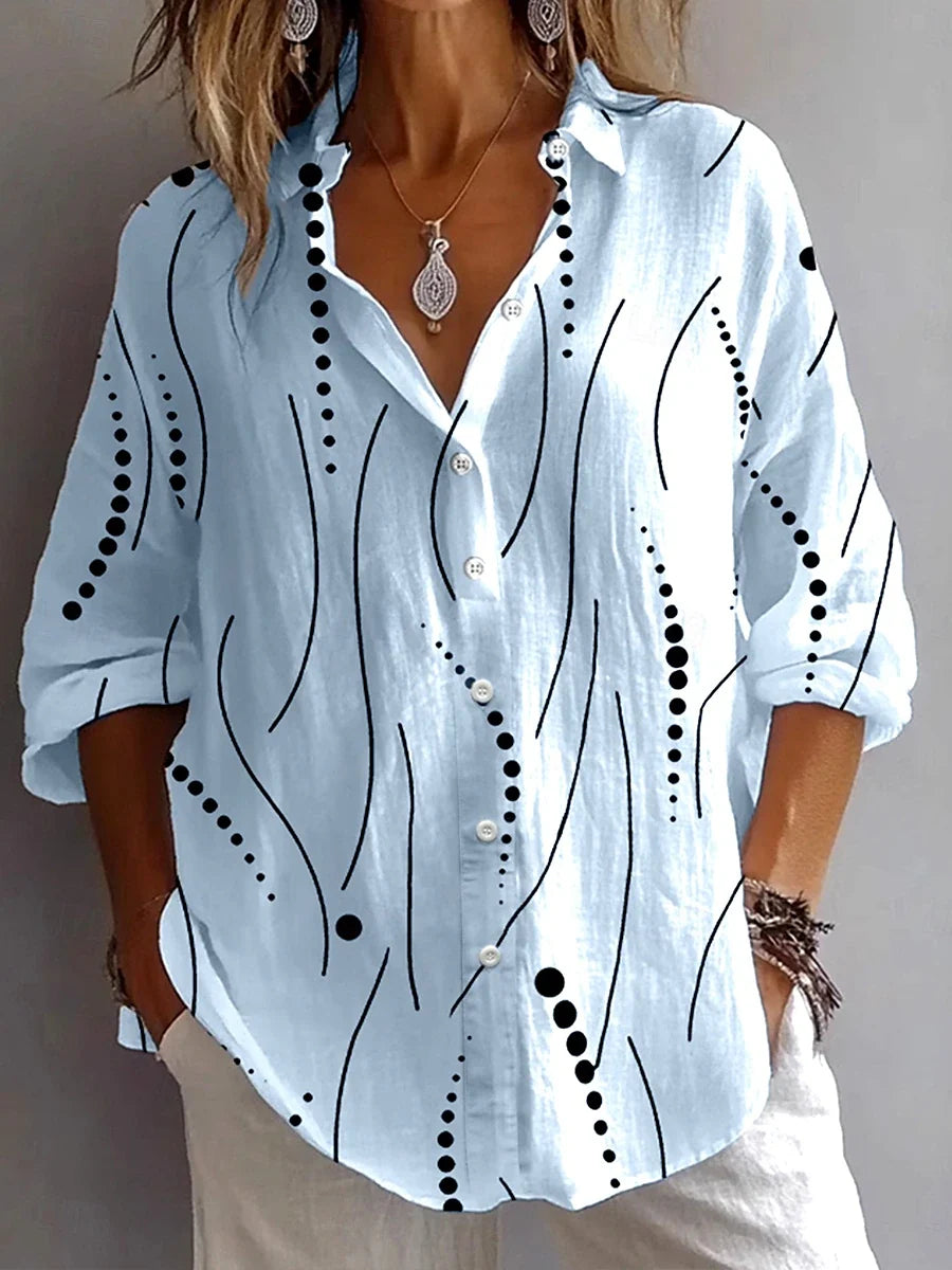 Elara | Abstract Print Button Blouse