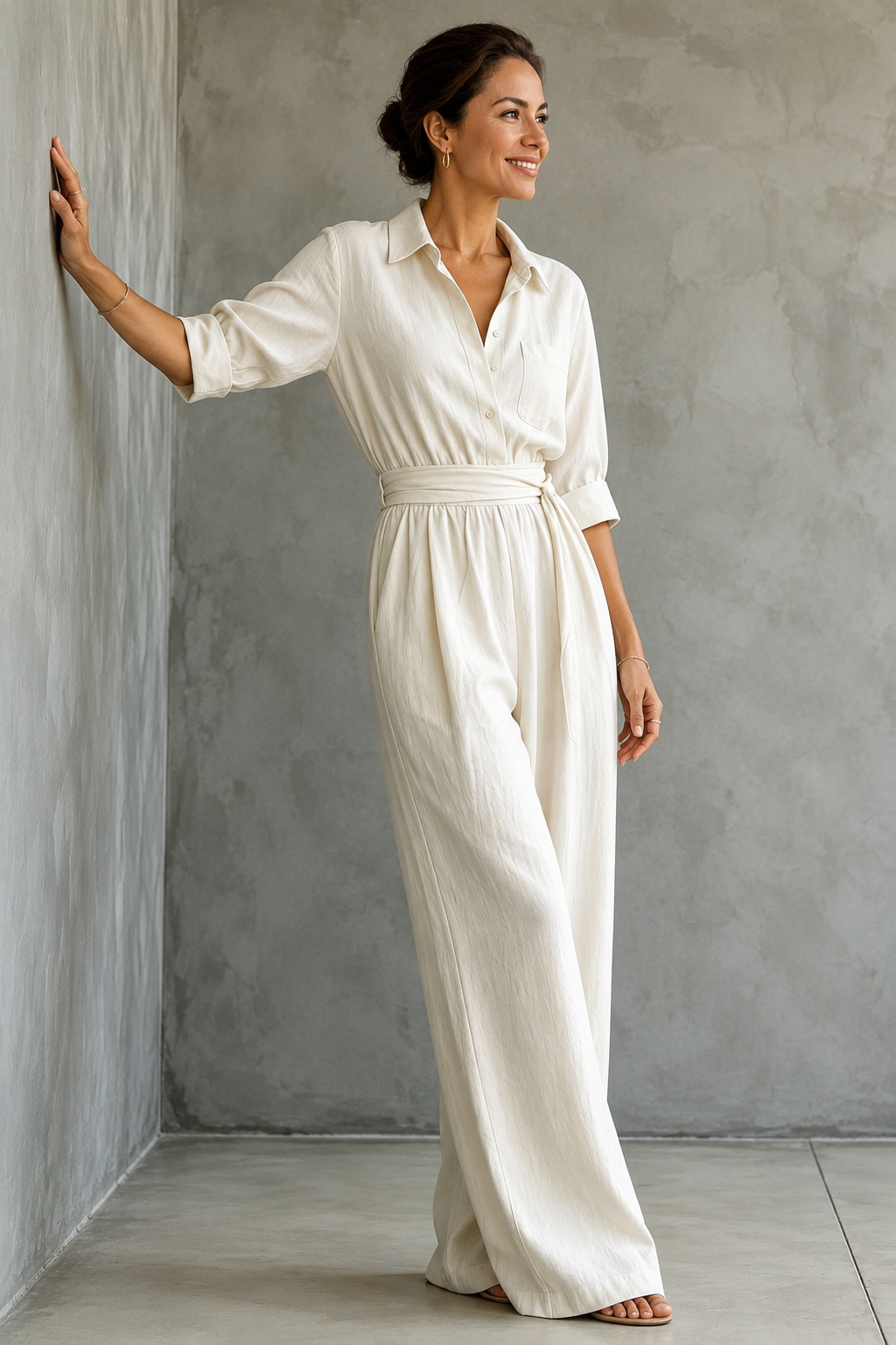 Thea | Wide-Leg Shirt Jumpsuit