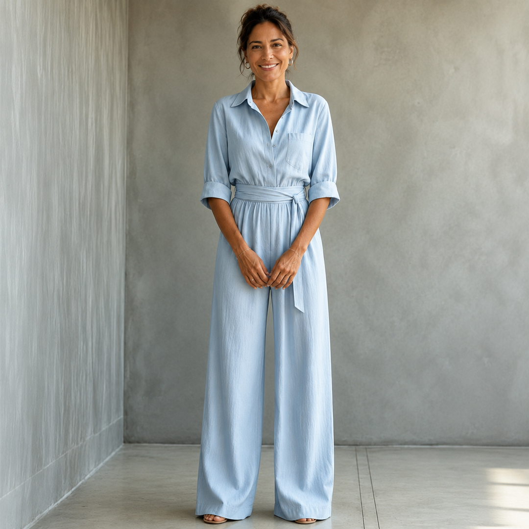 Thea | Wide-Leg Shirt Jumpsuit