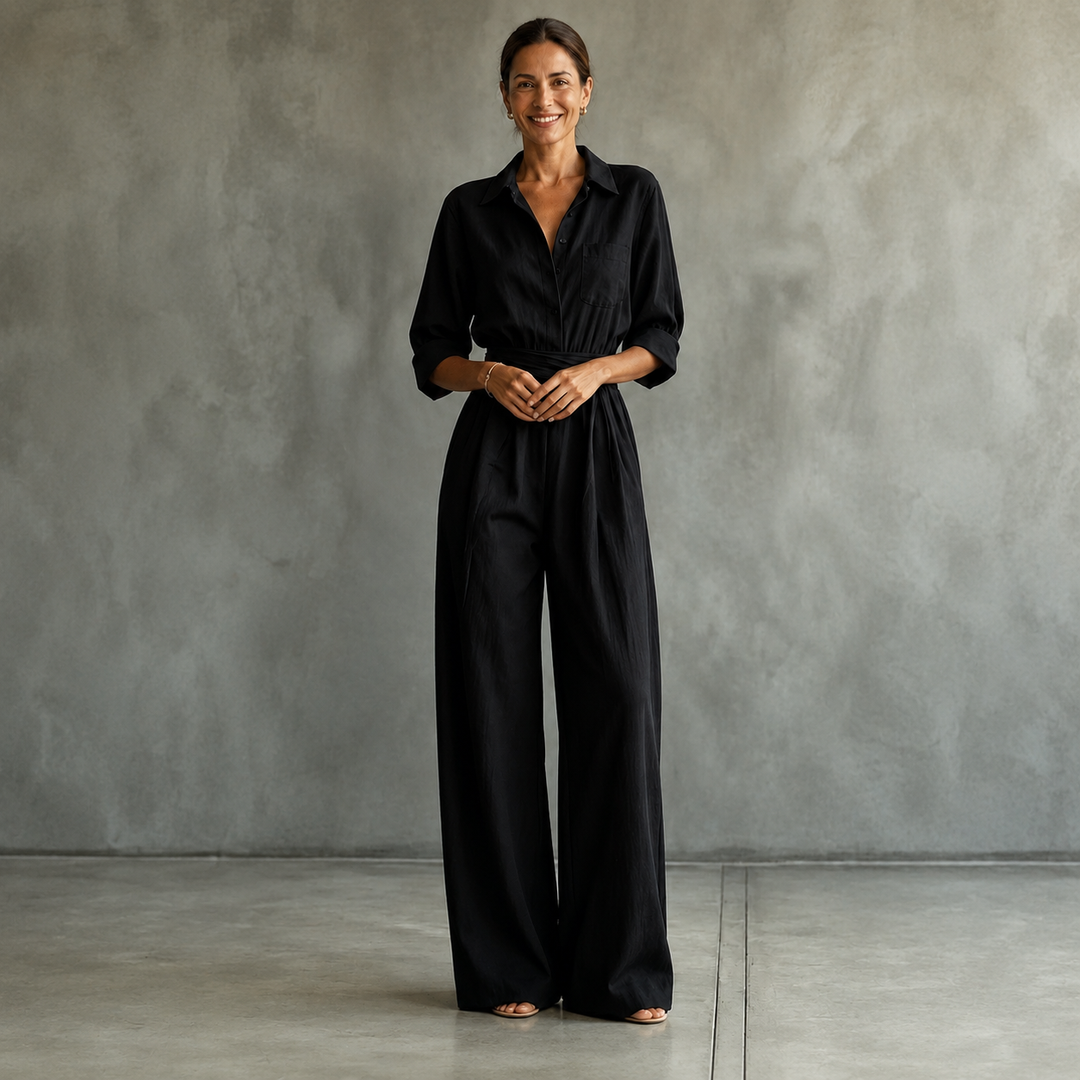 Thea | Wide-Leg Shirt Jumpsuit