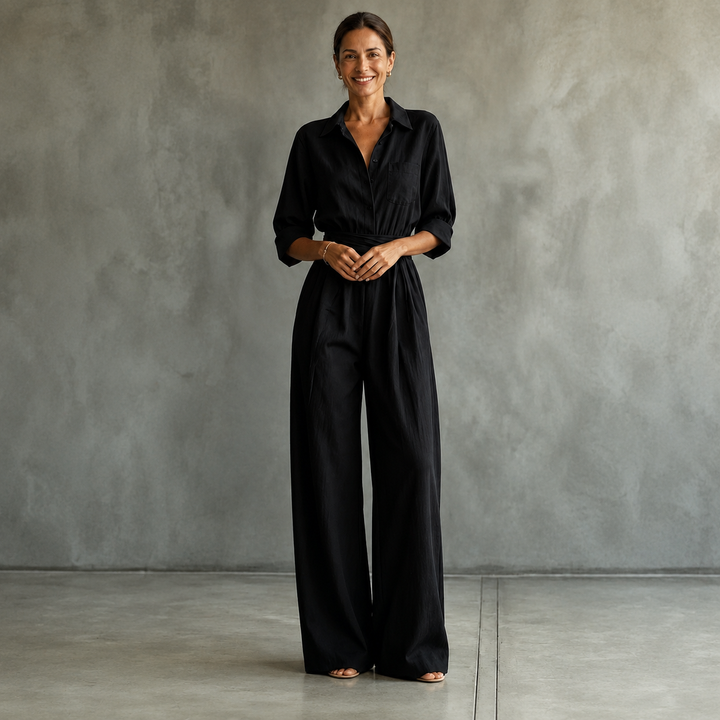 Thea | Wide-Leg Shirt Jumpsuit