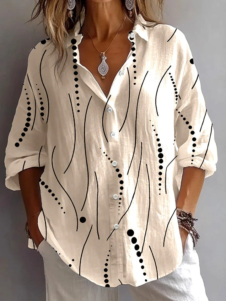 Elara | Abstract Print Button Blouse