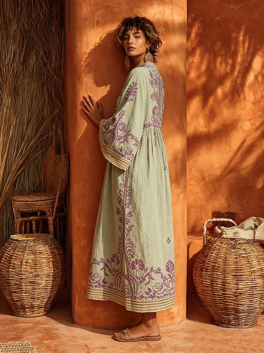 Isabella | Embroidered Kaftan Maxi Dress