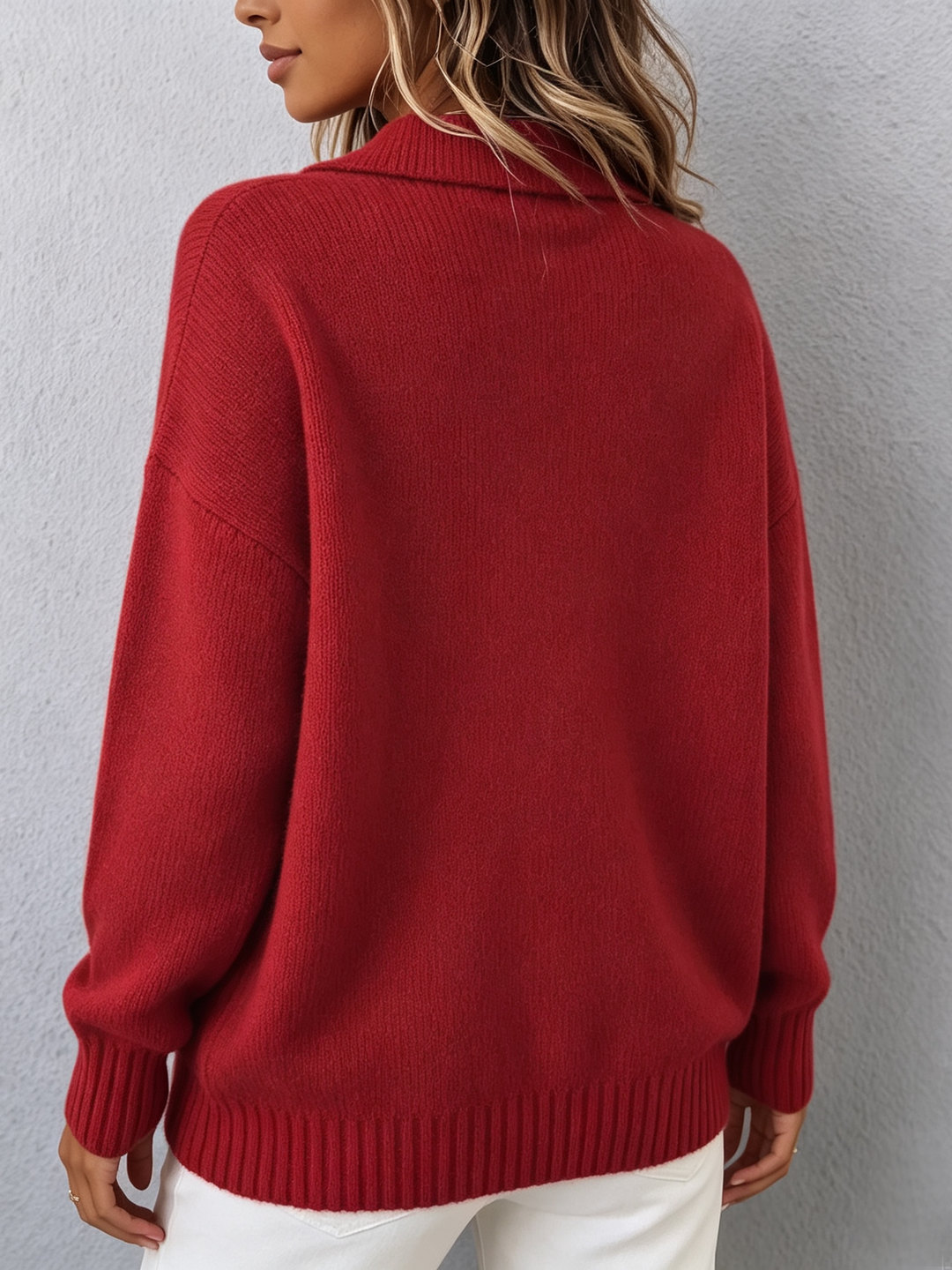 Eloisa | Button Collar Knit Sweater