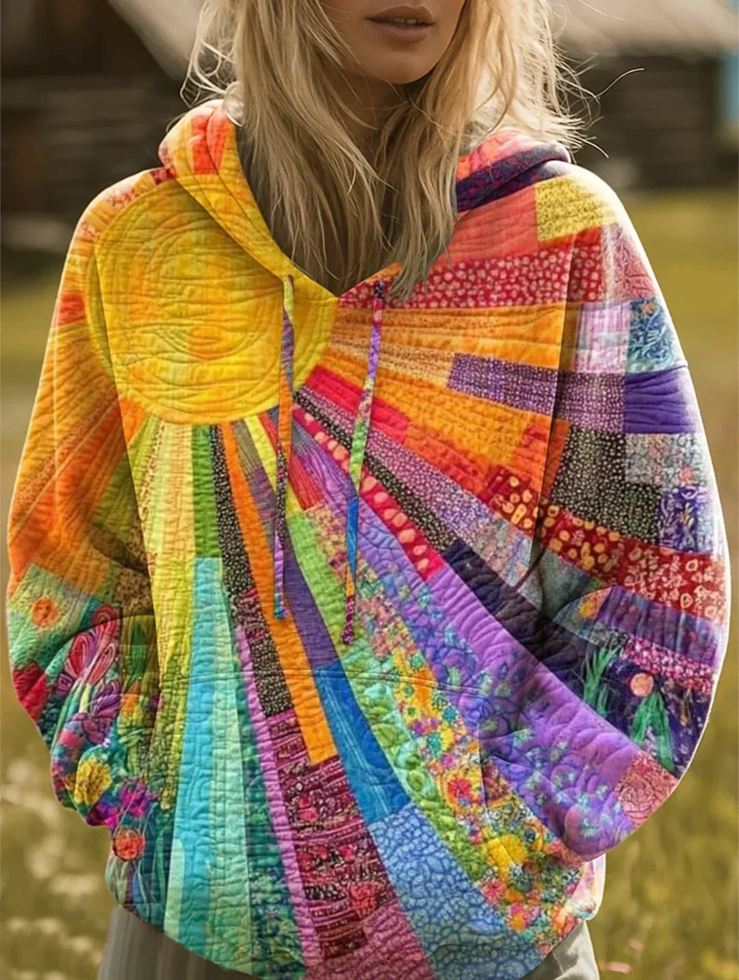 Quinn | Patchwork Hooded Sweater