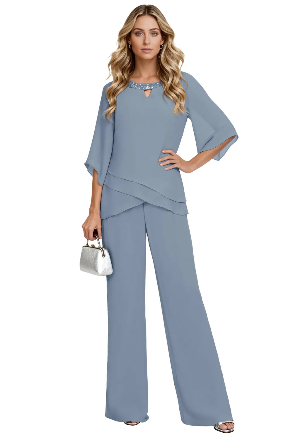 Odette | Embellished Layered Two-Piece Pant Set