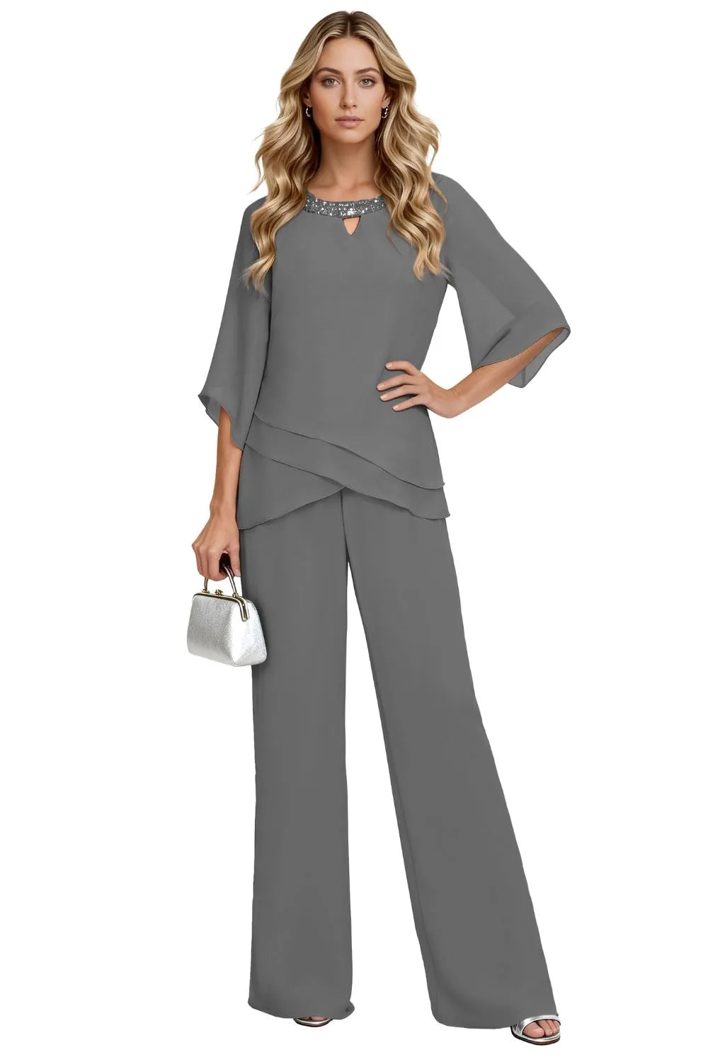 Odette | Embellished Layered Two-Piece Pant Set