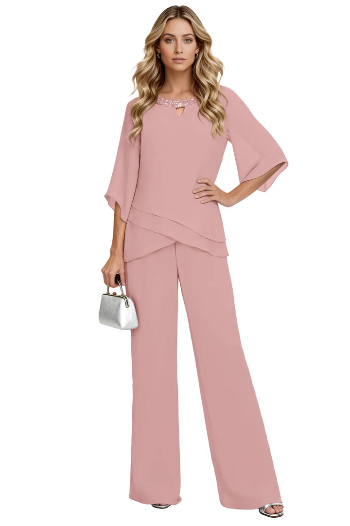 Odette | Embellished Layered Two-Piece Pant Set