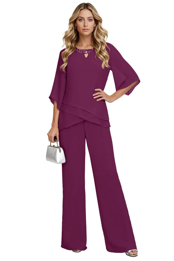 Odette | Embellished Layered Two-Piece Pant Set