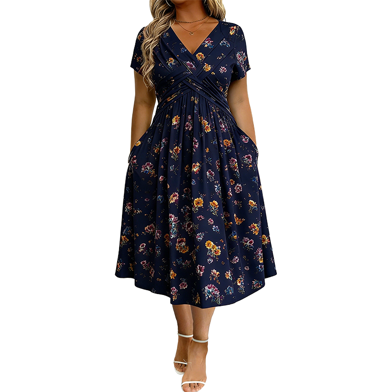 Theresa | Floral Pocket Midi Dress