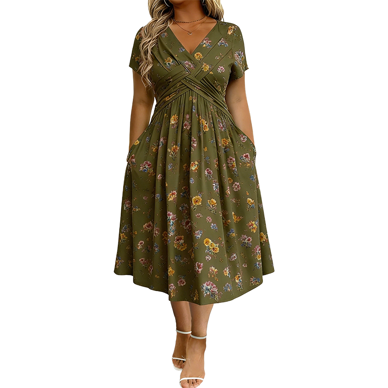Theresa | Floral Pocket Midi Dress