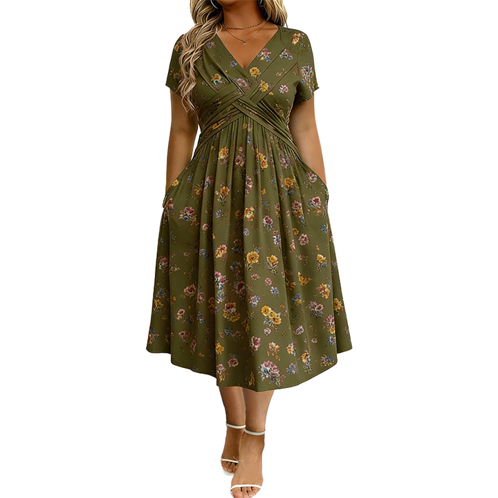 Theresa | Floral Pocket Midi Dress