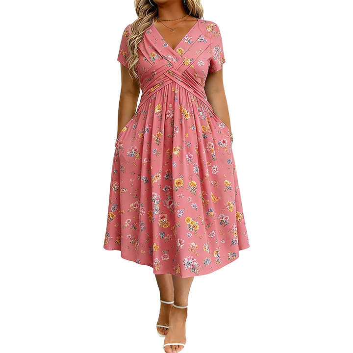 Theresa | Floral Pocket Midi Dress