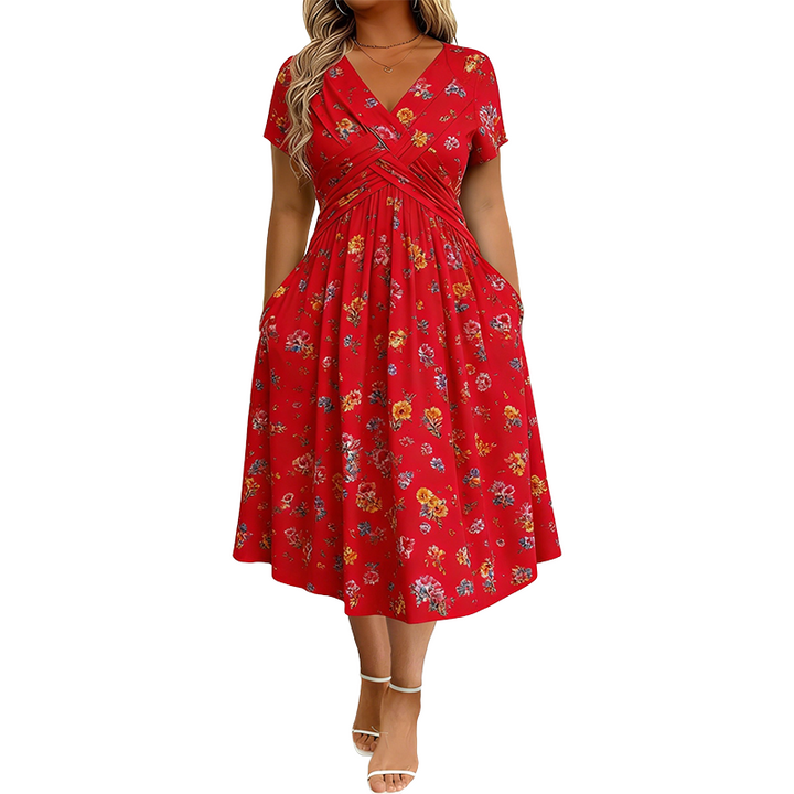 Theresa | Floral Pocket Midi Dress