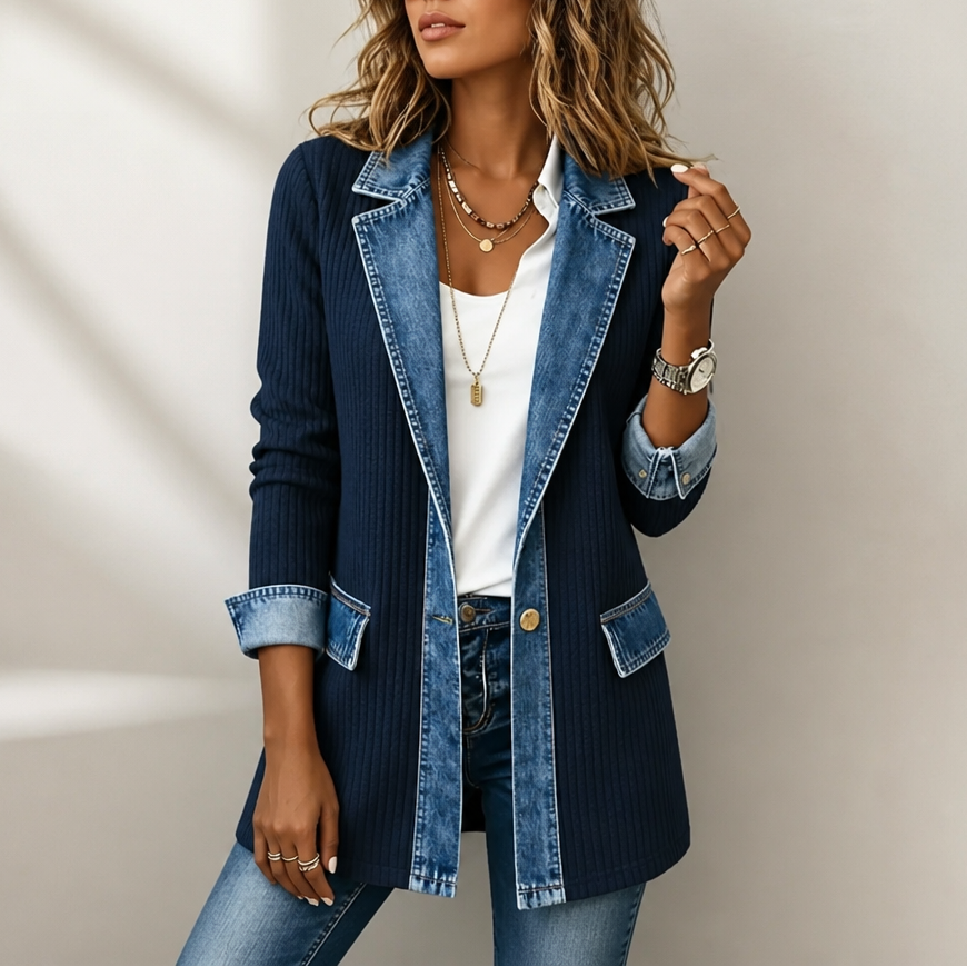 Tessa | Contrast Knit Cardigan