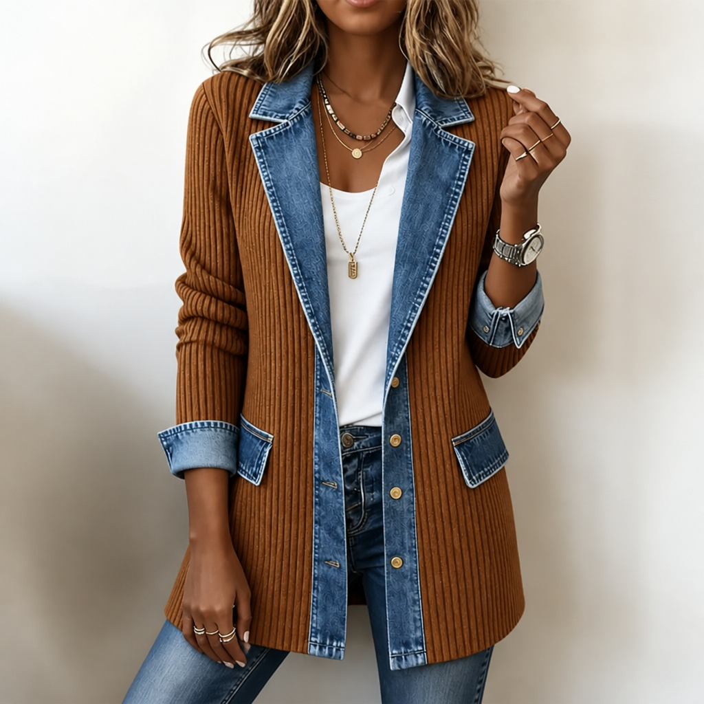 Tessa | Contrast Knit Cardigan