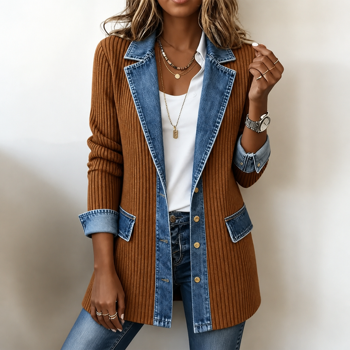 Tessa | Contrast Knit Cardigan
