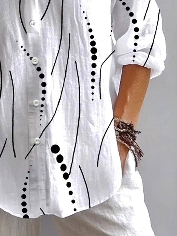 Elara | Abstract Print Button Blouse